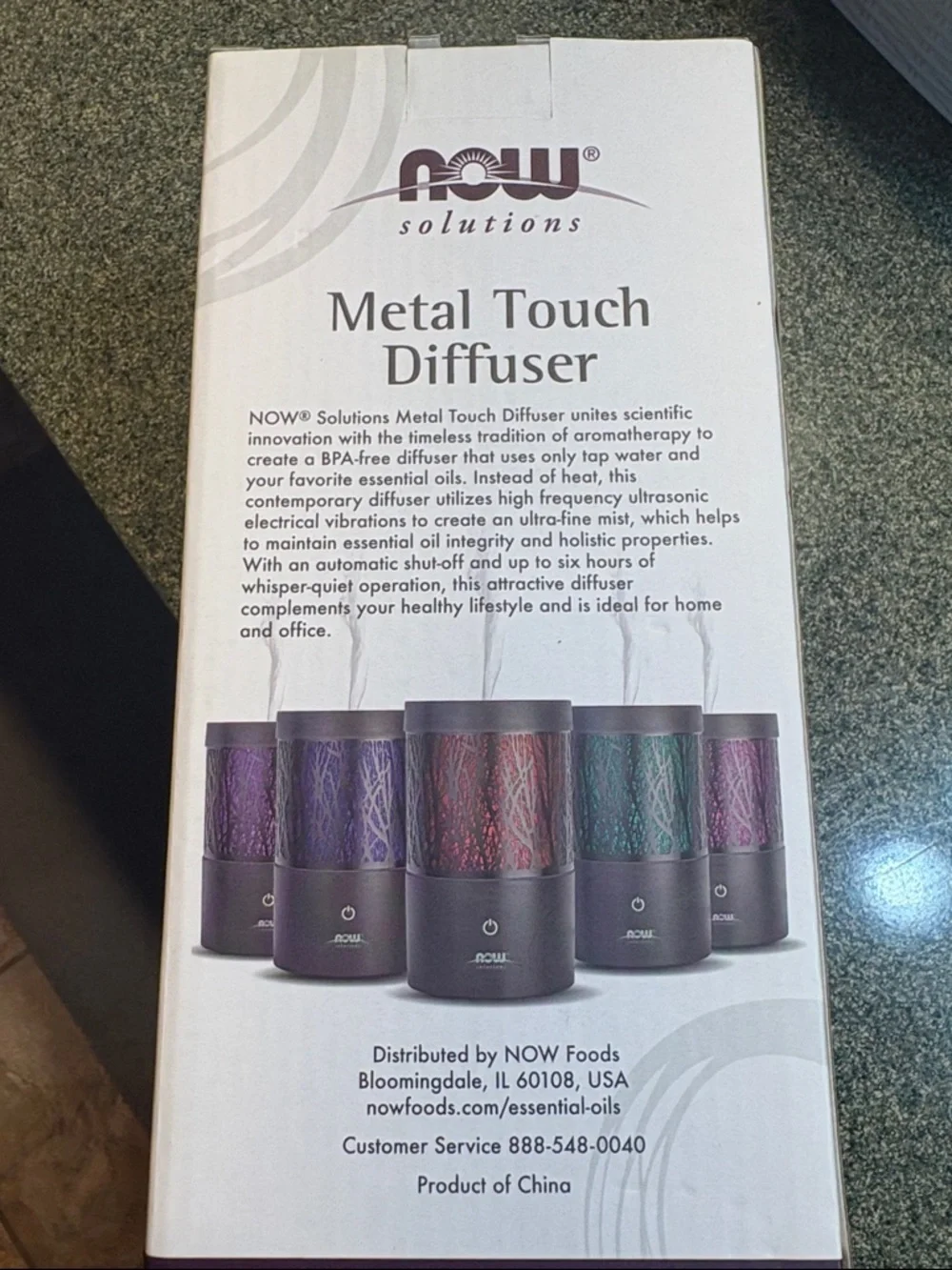 NWT NOW Metal Ultrasonic Aromatherapy Oil Diffuser with Color Changing LED Light
